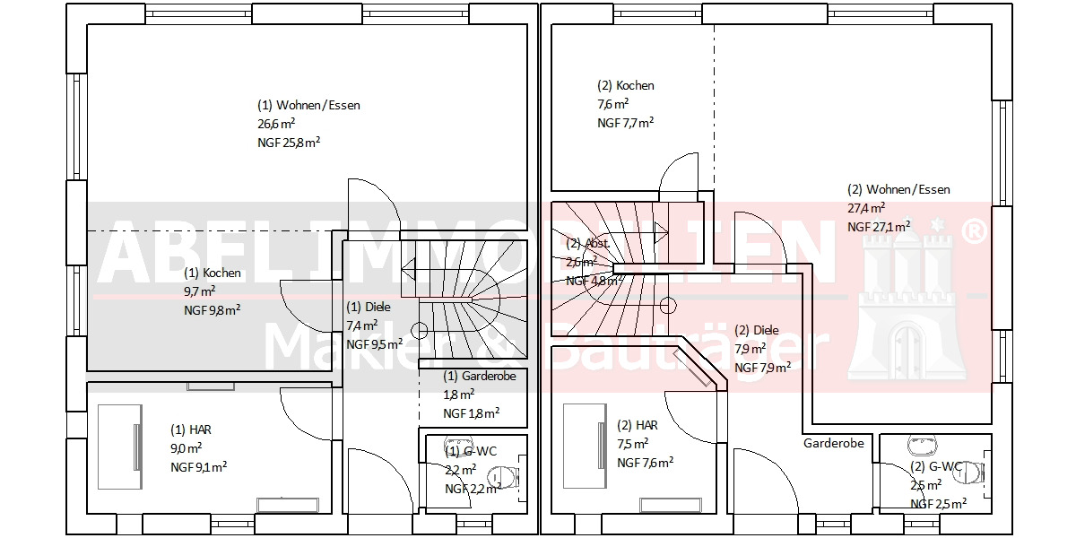 Doppelhaushälfte Hamburg Bramfeld - 4 Zimmer, 110 m&sup2;, 489.634&euro; | Angebot:25709209