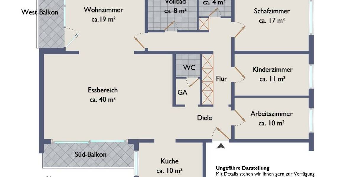 Etagenwohnung Hamburg Poppenbüttel - 5 Zimmer, 145 m&sup2;, 495.000&euro; | Angebot:25698610