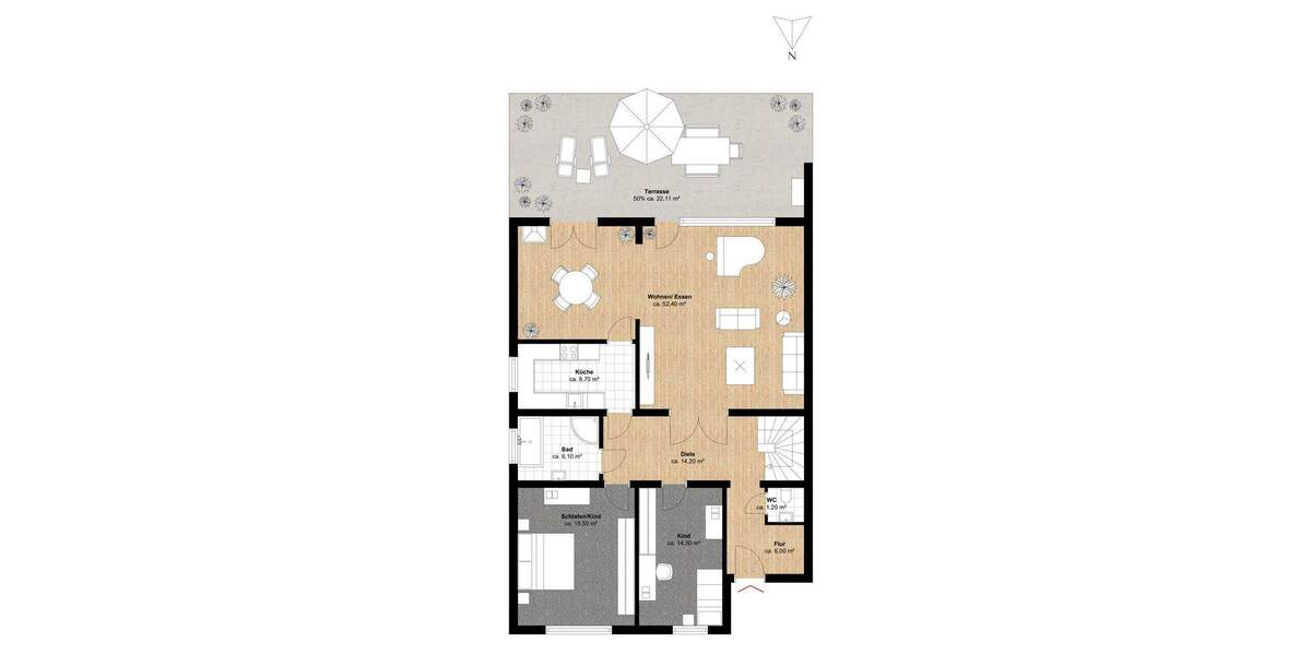 Etagenwohnung Hamburg Wellingsbüttel - 4 Zimmer, 165 m&sup2;, 2.550&euro; | Angebot:25851714