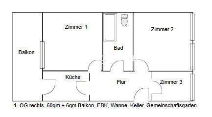 Etagenwohnung Hamburg Ottensen - 3 Zimmer, 66 m&sup2;, 830&euro; | Angebot:26025048