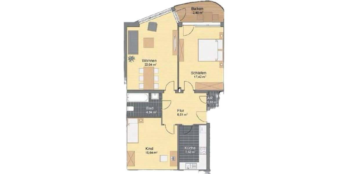 Etagenwohnung Hamburg Billstedt - 3 Zimmer, 80 m&sup2;, 320.000&euro; | Angebot:25905558