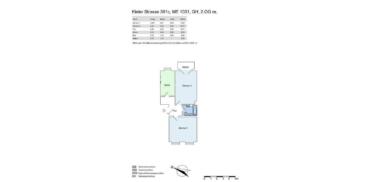 Etagenwohnung Hamburg Stellingen - 2 Zimmer, 57 m&sup2;, 922&euro; | Angebot:25661398