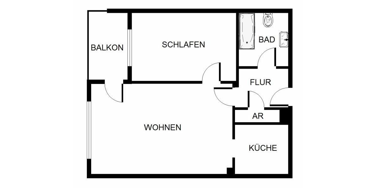 Etagenwohnung Pinneberg - 2 Zimmer, 42 m&sup2;, 421&euro; | Angebot:25881583