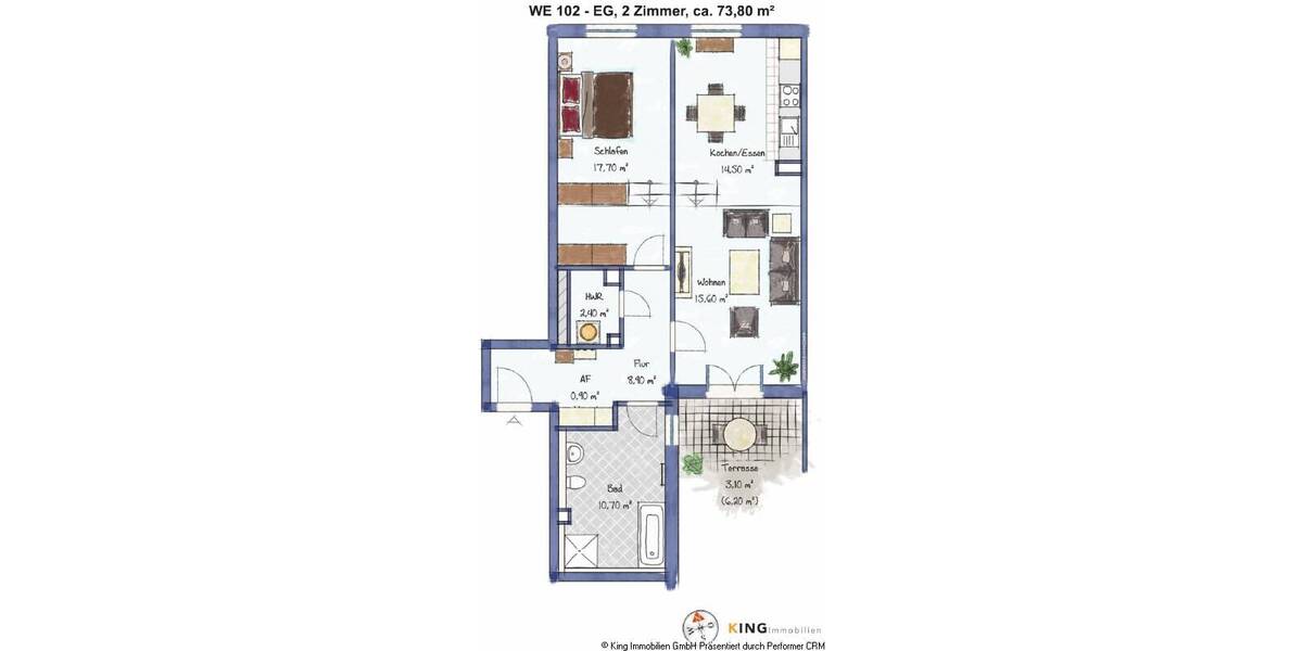 Etagenwohnung Altona Altona-Nord - 2 Zimmer, 73 m&sup2;, 589.000&euro; | Angebot:25666670