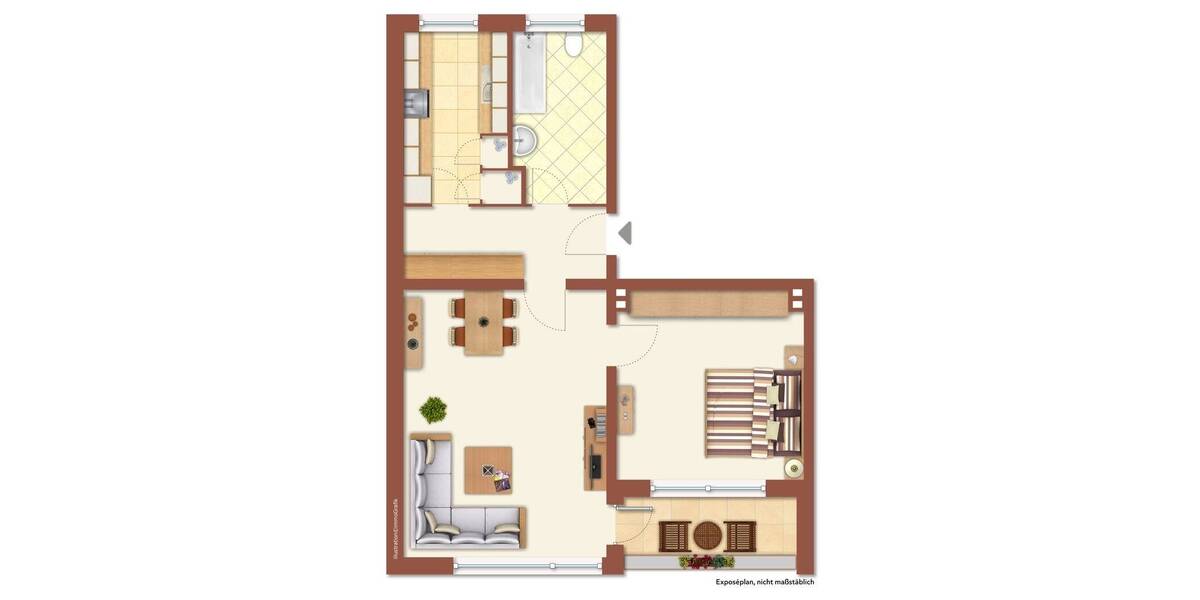 Etagenwohnung Hamburg Wandsbek - 2 Zimmer, 64 m&sup2;, 220.000&euro; | Angebot:25695976