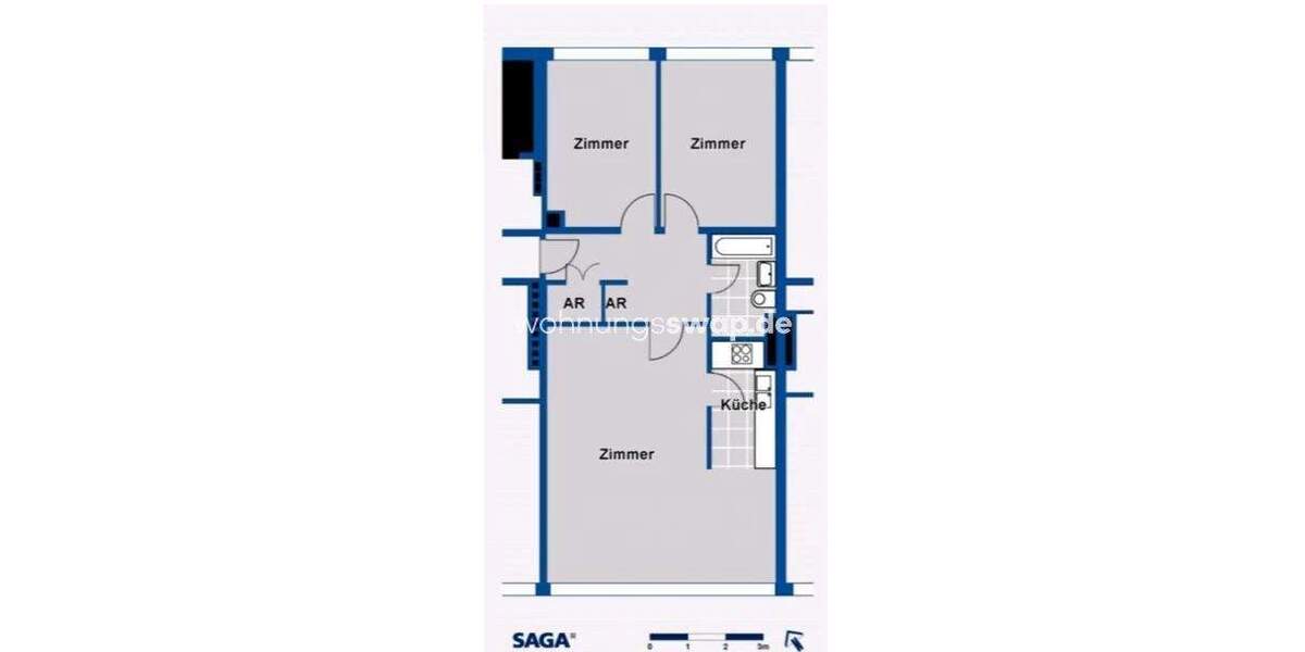 Etagenwohnung Hamburg Steilshoop - 3 Zimmer, 80 m&sup2;, 477&euro; | Angebot:25936768