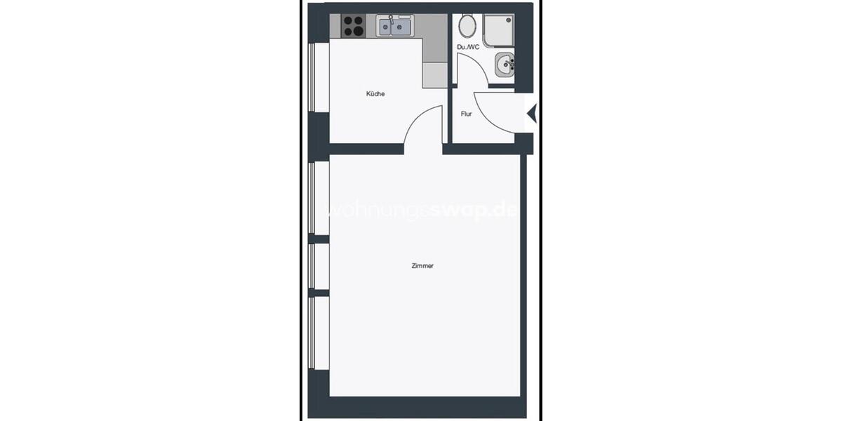 Etagenwohnung Hamburg Hamburg-Mitte - 1 Zimmer, 38 m&sup2;, 862&euro; | Angebot:24539367