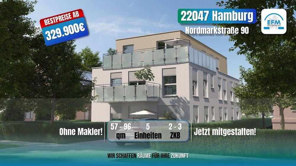 Terrassenwohnung Hamburg Tonndorf - 2 Zimmer, 329.900&euro; | Angebot:26826417