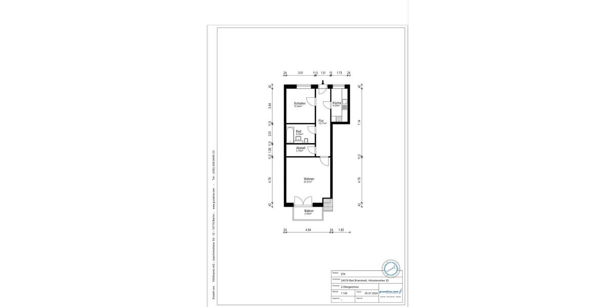 Etagenwohnung Bad Bramstedt - 2 Zimmer, 62 m&sup2;, 790&euro; | Angebot:25804848
