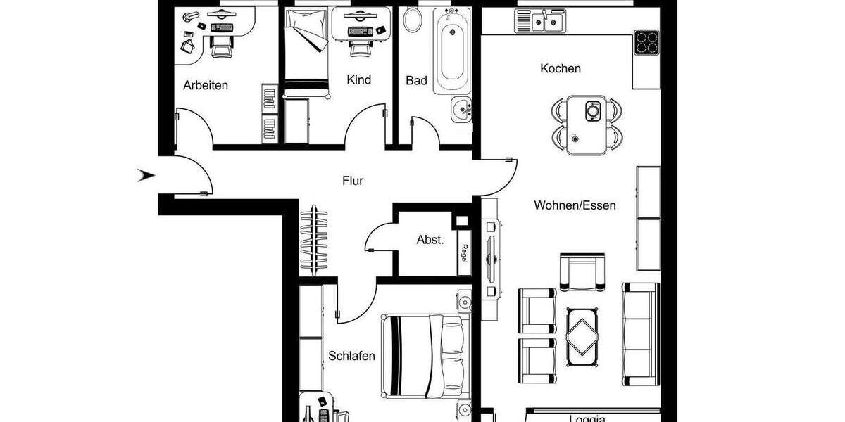 Etagenwohnung Reinbek - 4 Zimmer, 89 m&sup2;, 335.000&euro; | Angebot:25815195
