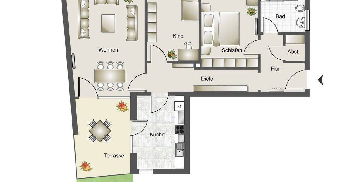 Etagenwohnung Hamburg Hamm - 3 Zimmer, 77 m&sup2;, 499.000&euro; | Angebot:25971278