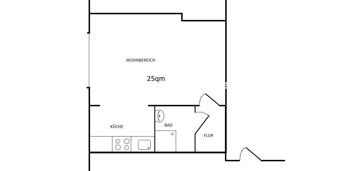 Etagenwohnung Hamburg-Nord Nord - 1 Zimmer, 24 m&sup2;, 350&euro; | Angebot:23716473