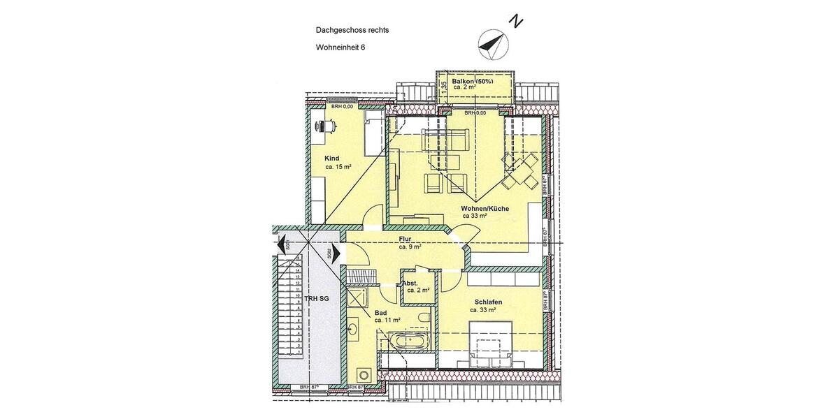 Dachgeschoßwohnung Trittau - 3 Zimmer, 87 m&sup2;, 1.310&euro; | Angebot:25319286