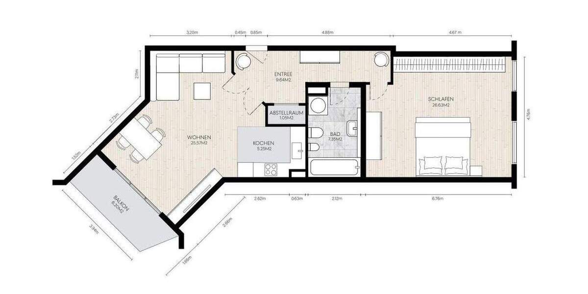 Etagenwohnung Hamburg Bahrenfeld - 2 Zimmer, 78 m&sup2;, 459.000&euro; | Angebot:25864880