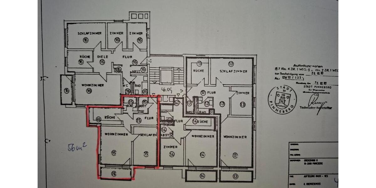 Etagenwohnung Pinneberg - 2 Zimmer, 56 m&sup2;, 170.000&euro; | Angebot:25971319