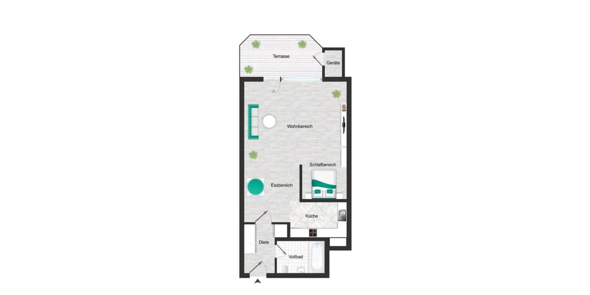 Erdgeschoßwohnung Hamburg Wandsbek - 1 Zimmer, 46 m&sup2;, 235.000&euro; | Angebot:27271016
