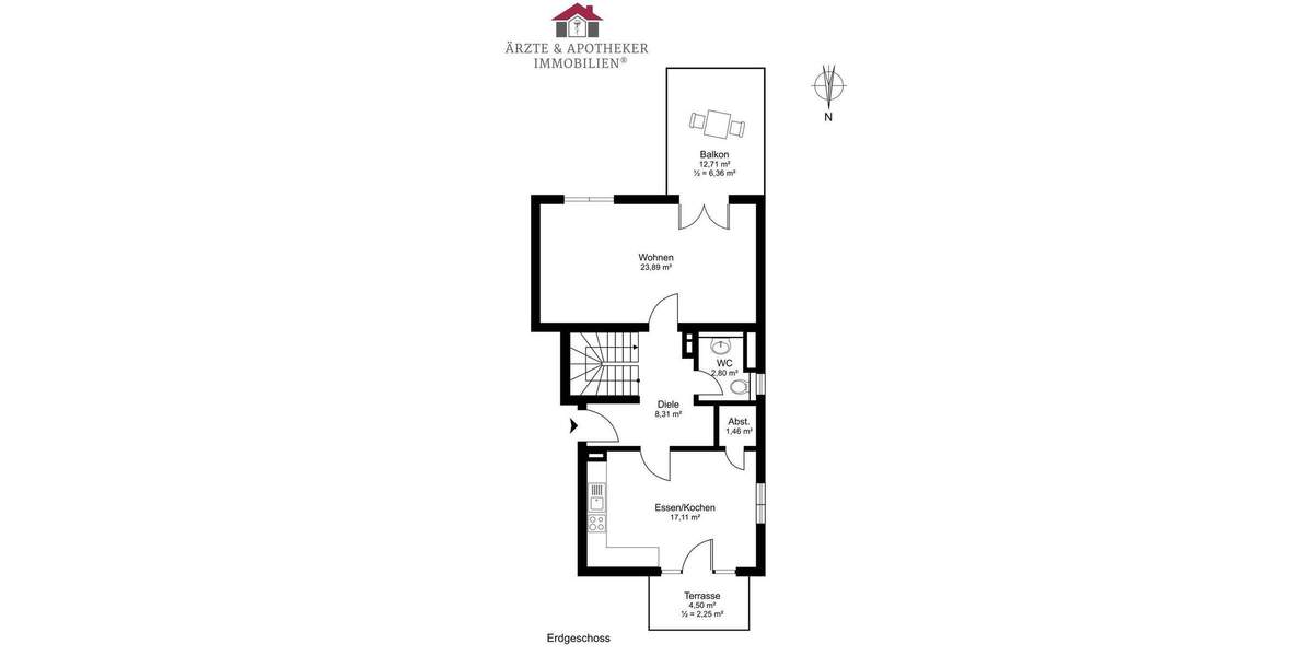 Etagenwohnung Hamburg Poppenbüttel - 2 Zimmer, 95 m&sup2;, 689.000&euro; | Angebot:25821082