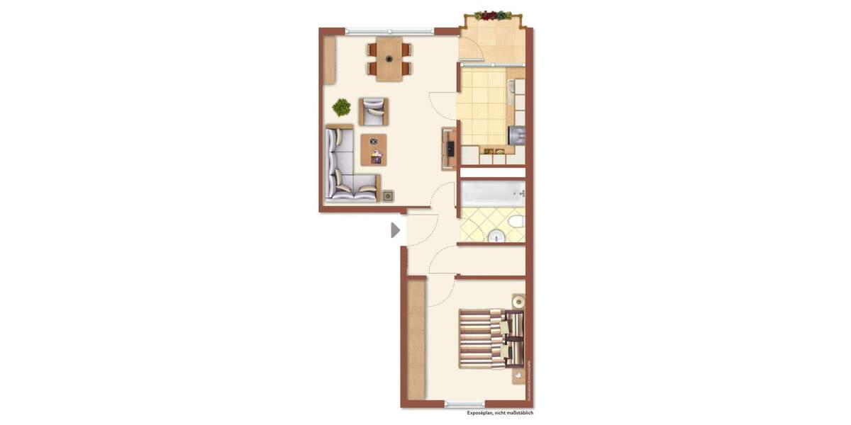 Etagenwohnung Hamburg Hummelsbüttel - 2 Zimmer, 53 m&sup2;, 235.000&euro; | Angebot:25778837