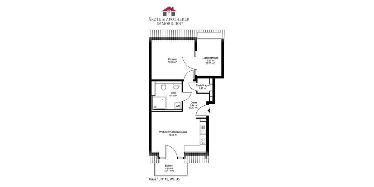 Etagenwohnung Hamburg Poppenbüttel - 2 Zimmer, 49 m&sup2;, 395.000&euro; | Angebot:25879319