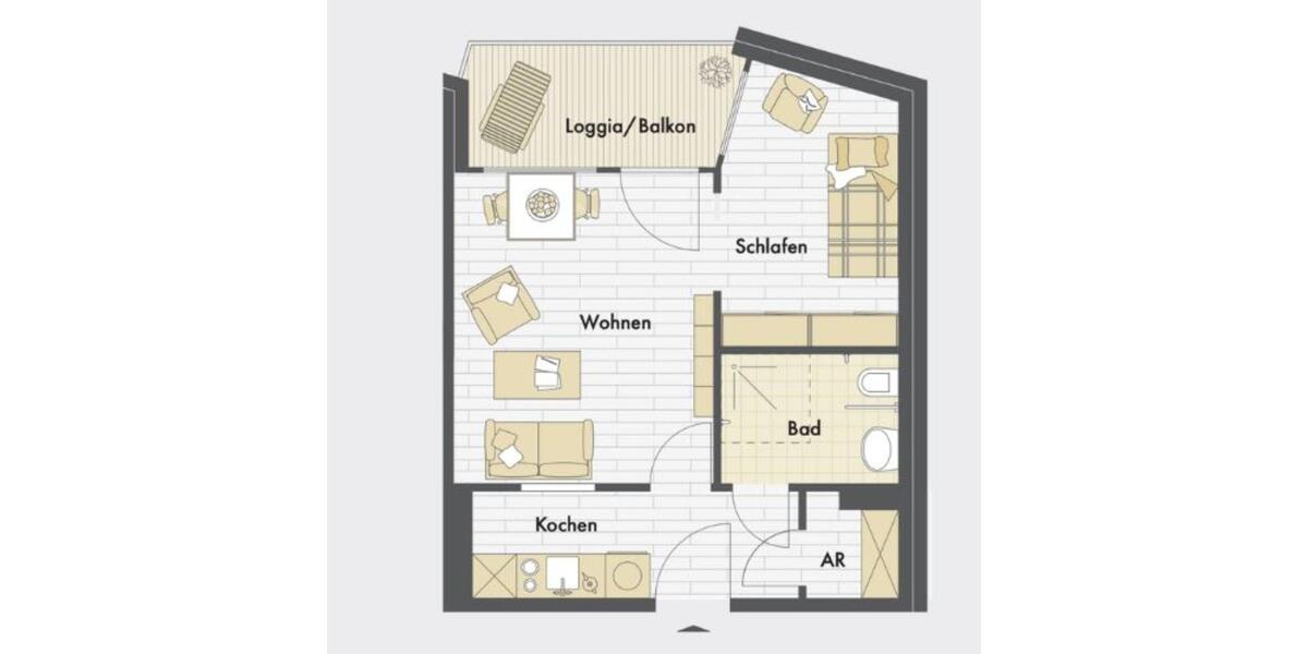 Etagenwohnung Bad Bramstedt - 1.5 Zimmer, 38 m&sup2;, 741&euro; | Angebot:23151331