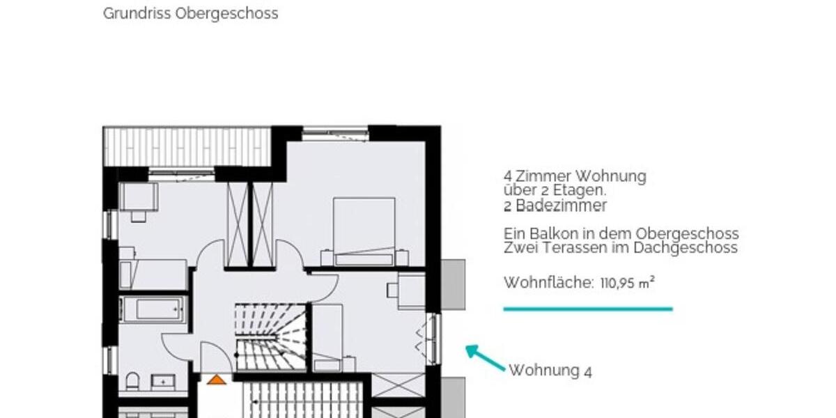 Maisonettenwohnung Hamburg Alsterdorf - 4 Zimmer, 110 m&sup2;, 2.990&euro; | Angebot:25292785