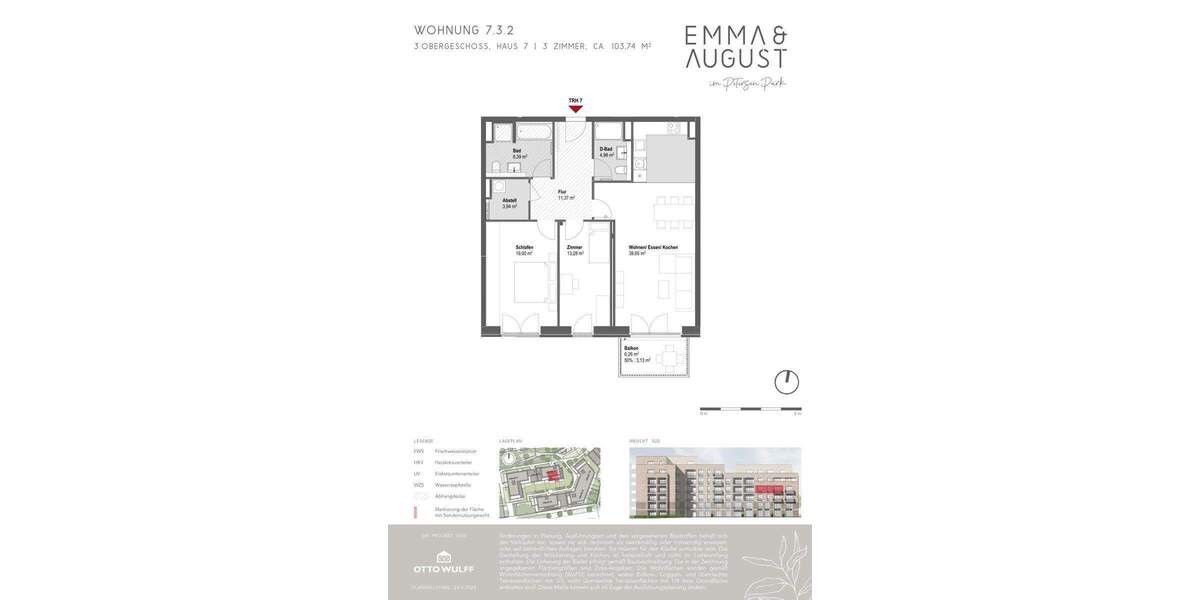 Etagenwohnung Hamburg / Groß Borstel Groß Borstel - 3 Zimmer, 103 m&sup2;, 775.000&euro; | Angebot:25670005