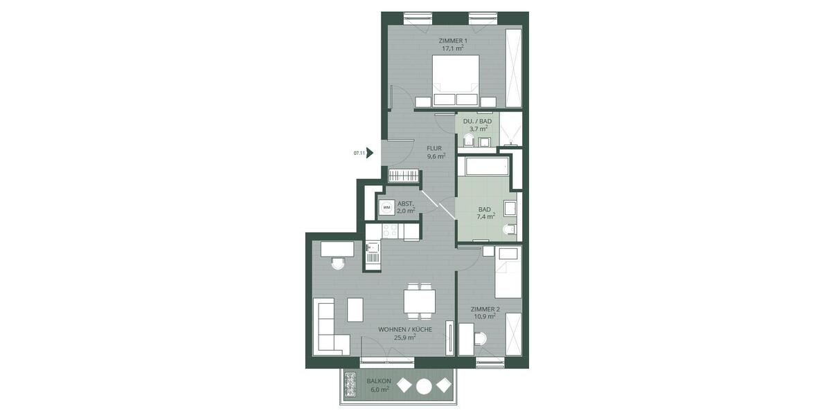 Etagenwohnung Hamburg Stellingen - 3 Zimmer, 78 m&sup2;, 1.630&euro; | Angebot:25804340