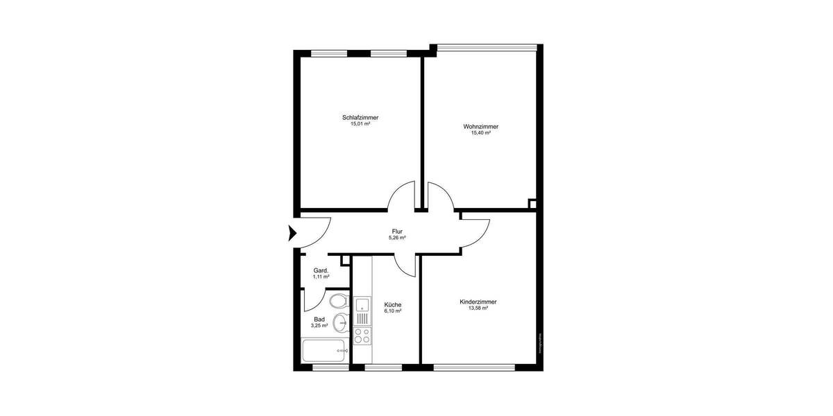 Etagenwohnung Wedel - 3 Zimmer, 59 m&sup2;, 199.000&euro; | Angebot:25663093