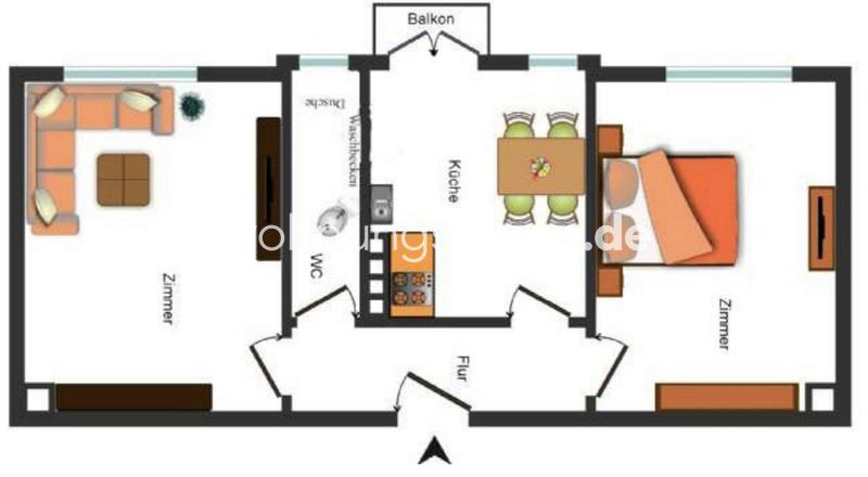 Etagenwohnung Hamburg Bahrenfeld - 2 Zimmer, 51 m&sup2;, 785&euro; | Angebot:24541570