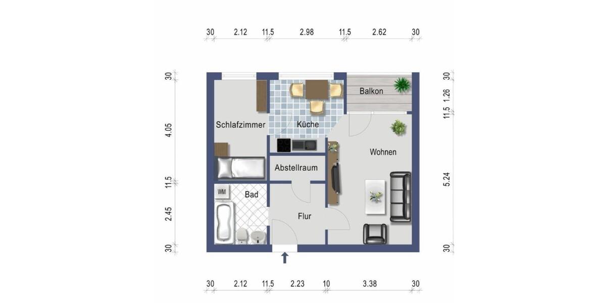 Etagenwohnung Glinde - 1.5 Zimmer, 51 m&sup2;, 1.070&euro; | Angebot:25332867