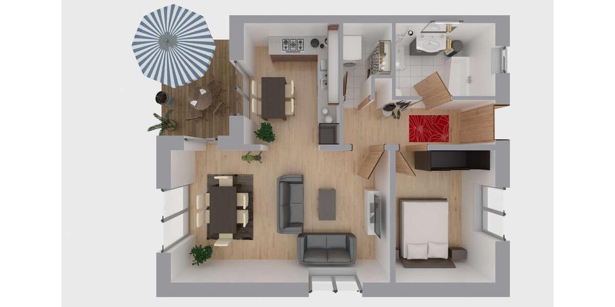 Terrassenwohnung Hamburg Harburg - 2 Zimmer, 69 m&sup2;, 1.330&euro; | Angebot:25898075