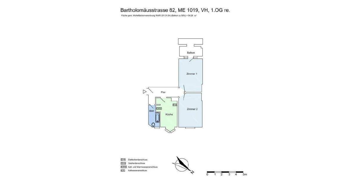 Etagenwohnung Hamburg Barmbek-Süd - 2 Zimmer, 54 m&sup2;, 1.031&euro; | Angebot:25814225