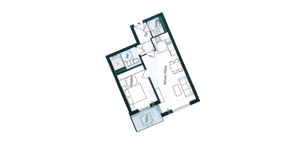 Etagenwohnung Hamburg Wandsbek - 2 Zimmer, 59 m&sup2;, 1.300&euro; | Angebot:25937129