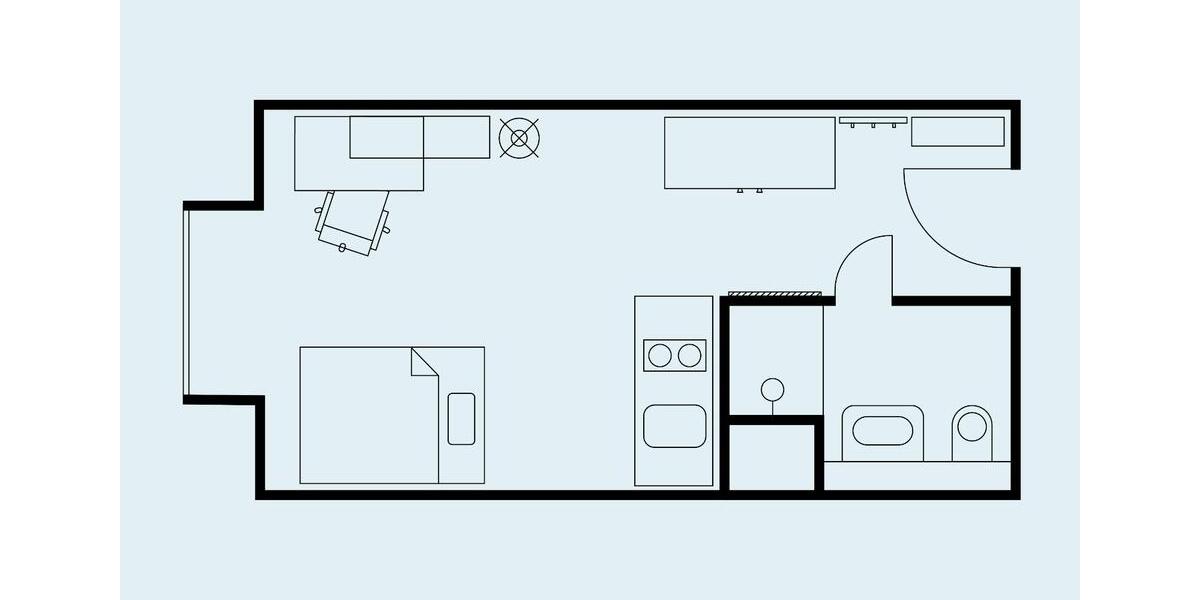 Etagenwohnung Hamburg Altona-Nord - 1 Zimmer, 21 m&sup2;, 834&euro; | Angebot:24979137