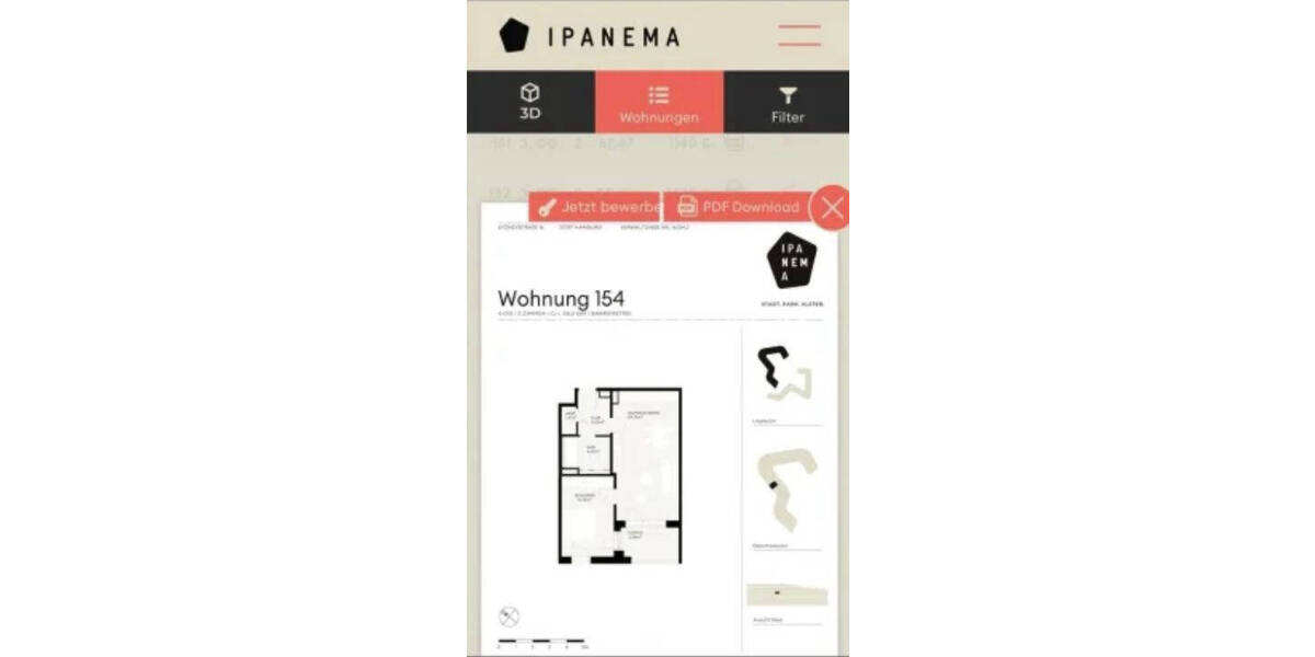 Etagenwohnung Hamburg Winterhude - 2 Zimmer, 60 m&sup2;, 1.350&euro; | Angebot:25993226