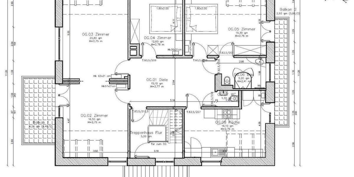 Etagenwohnung Hamburg Othmarschen - 4 Zimmer, 115 m&sup2;, 798.000&euro; | Angebot:25835592