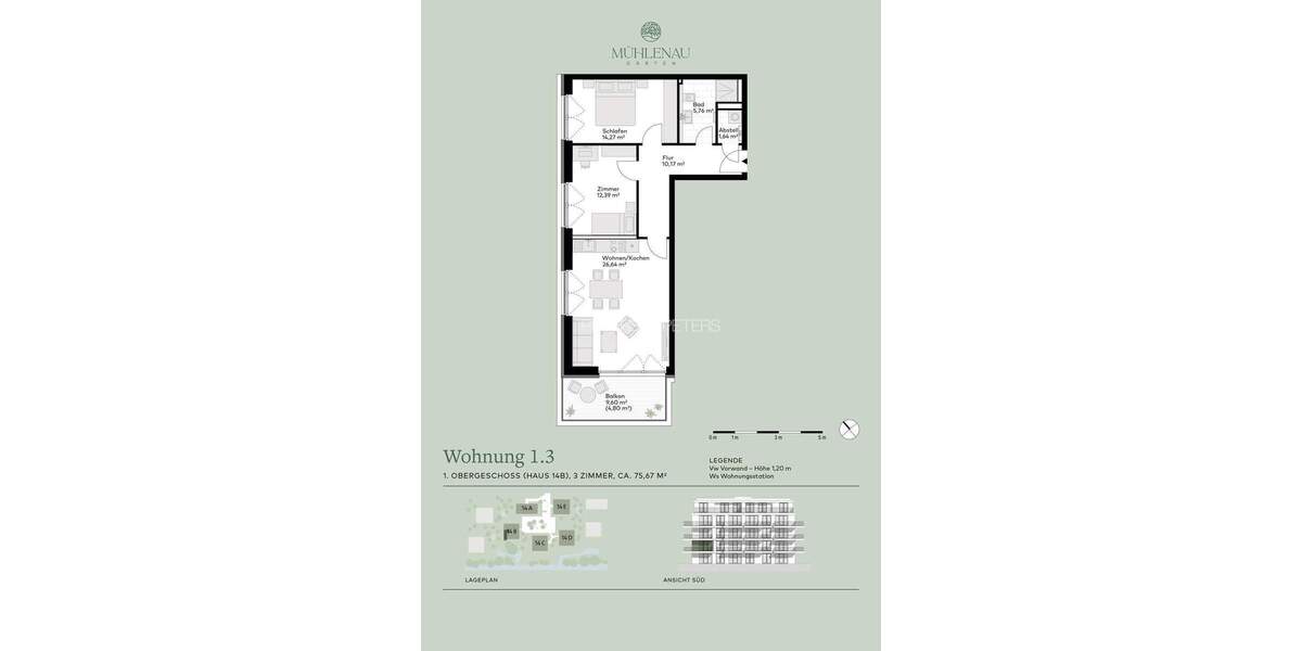 Etagenwohnung Pinneberg - 3 Zimmer, 75 m&sup2;, 462.000&euro; | Angebot:25745608
