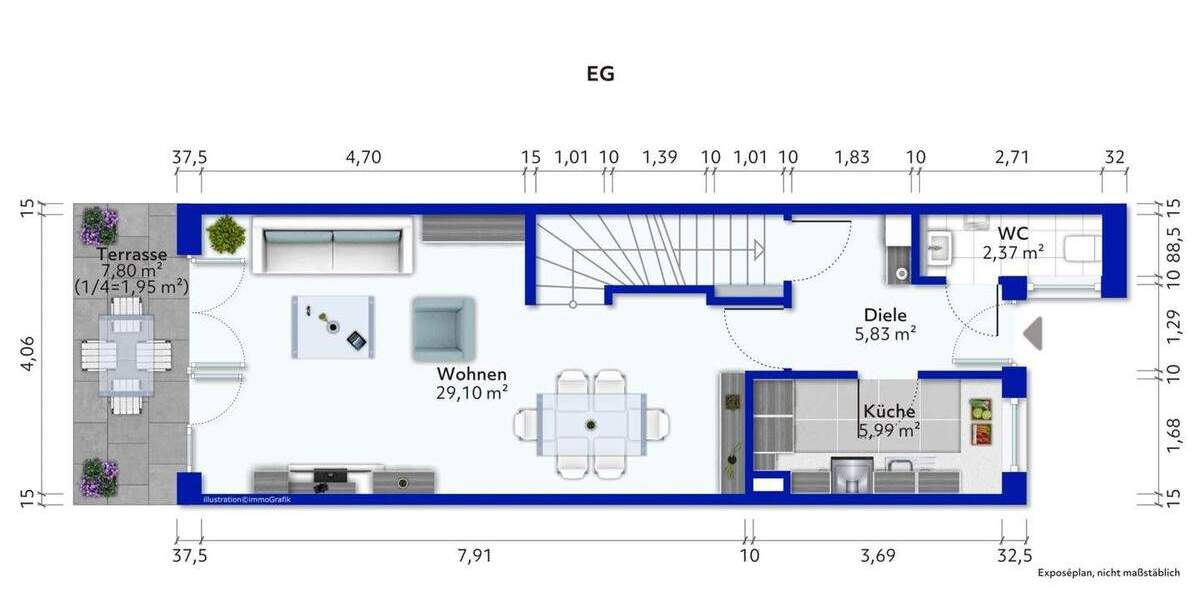 Reihenmittelhaus Hamburg Langenhorn - 4 Zimmer, 114 m&sup2;, 598.000&euro; | Angebot:25744145