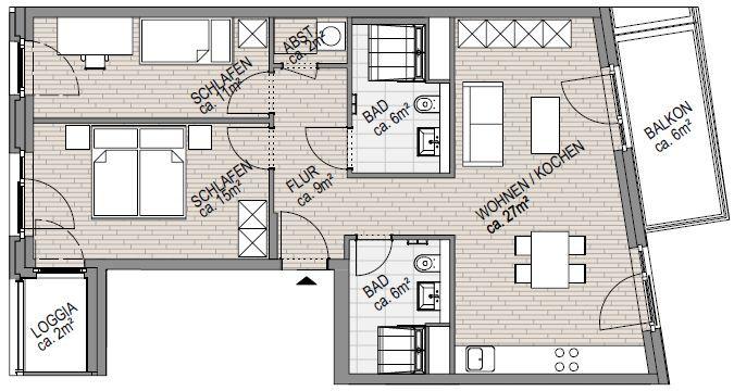 Etagenwohnung Hamburg Bahrenfeld - 3 Zimmer, 79 m&sup2;, 1.873&euro; | Angebot:25903400