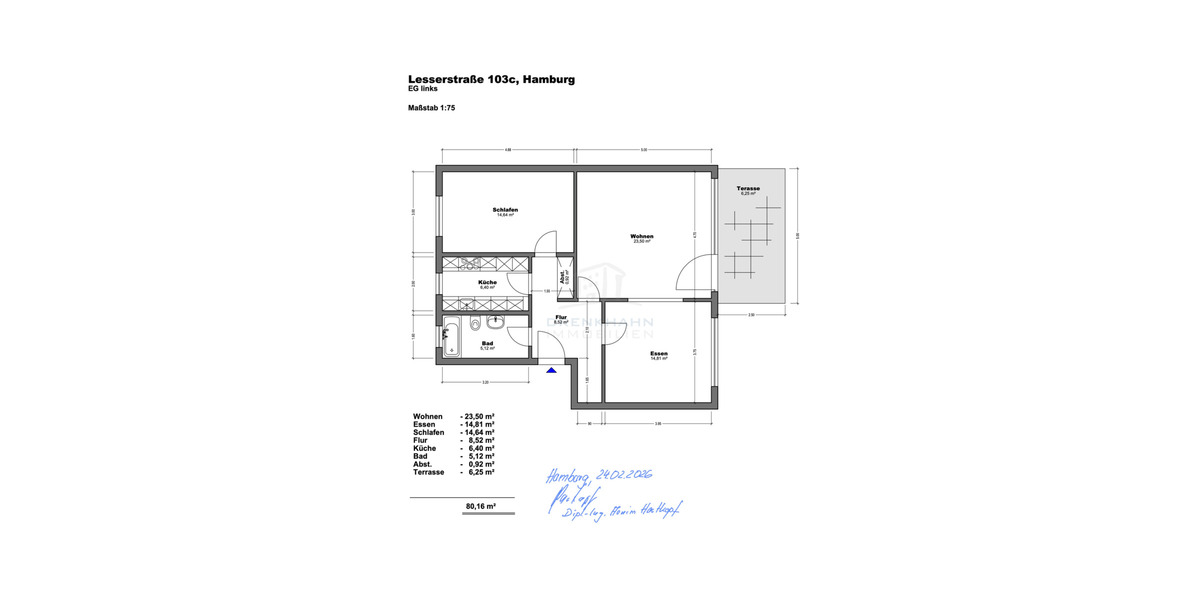 Etagenwohnung Hamburg Wandsbek - 3 Zimmer, 80 m&sup2;, 329.000&euro; | Angebot:25731304