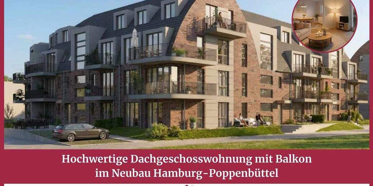Etagenwohnung Hamburg Poppenbüttel - 2 Zimmer, 57 m&sup2;, 469.000&euro; | Angebot:25898343