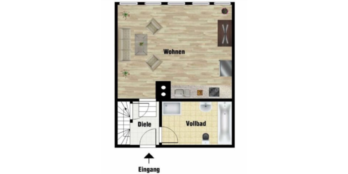 Loft - Studio - Atelier Hamburg Groß Borstel - 1 Zimmer, 54 m&sup2;, 297.000&euro; | Angebot:26021621