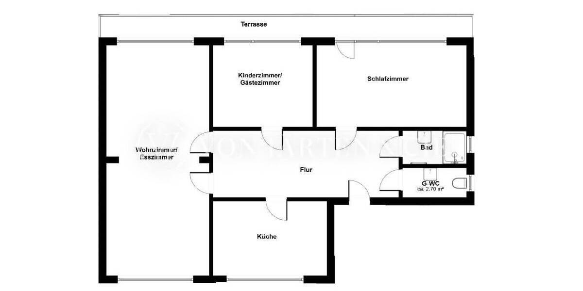 Terrassenwohnung Hamburg Marienthal - 4 Zimmer, 100 m&sup2;, 1.600&euro; | Angebot:25984359