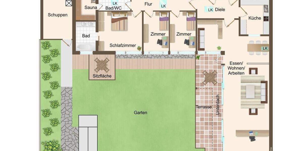 Bungalow Hamburg Hummelsbüttel - 4 Zimmer, 180 m&sup2;, 750.000&euro; | Angebot:25735933