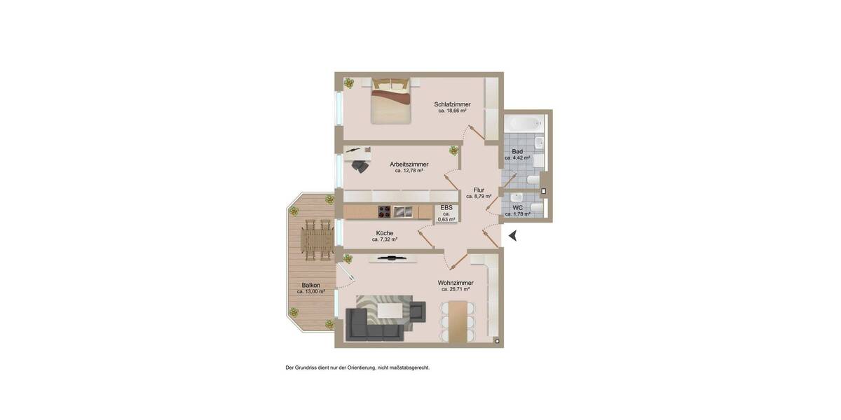 Etagenwohnung Hamburg Niendorf - 3 Zimmer, 87 m&sup2;, 389.000&euro; | Angebot:25702659