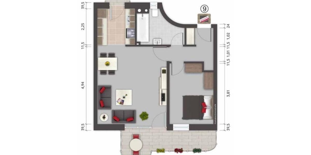 Etagenwohnung Hamburg Winterhude - 2 Zimmer, 52 m&sup2;, 349.000&euro; | Angebot:24876083
