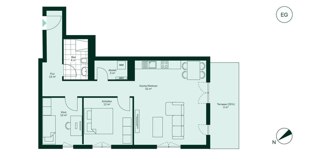 Etagenwohnung Hasloh - 3 Zimmer, 80 m&sup2;, 419.900&euro; | Angebot:25938887