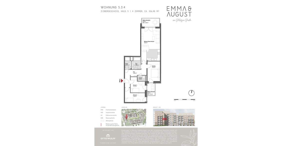 Etagenwohnung Hamburg / Groß Borstel Groß Borstel - 4 Zimmer, 106 m&sup2;, 799.000&euro; | Angebot:25662607