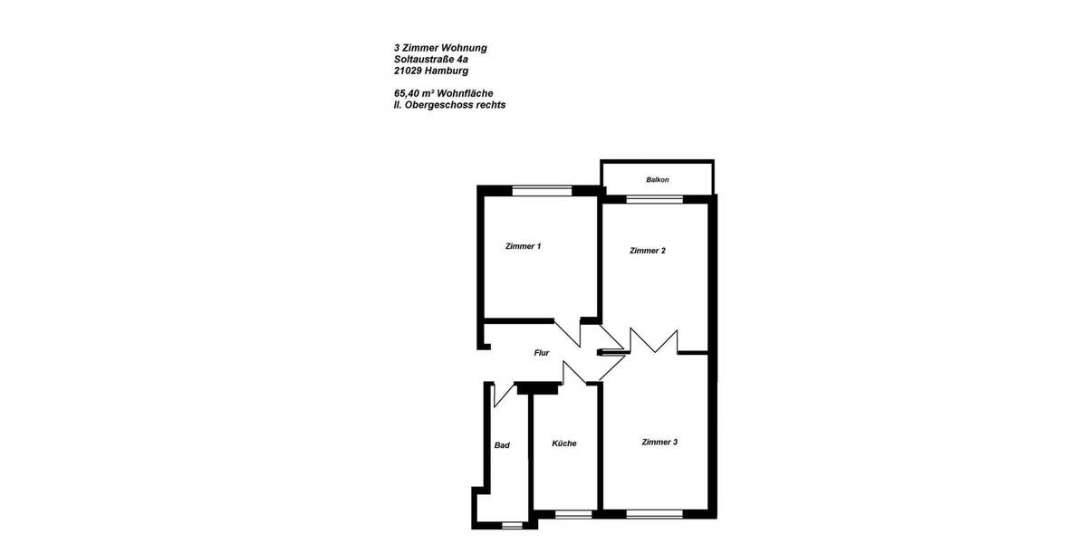 Etagenwohnung Hamburg Bergedorf Bergedorf - 3 Zimmer, 65 m&sup2;, 775&euro; | Angebot:25910990