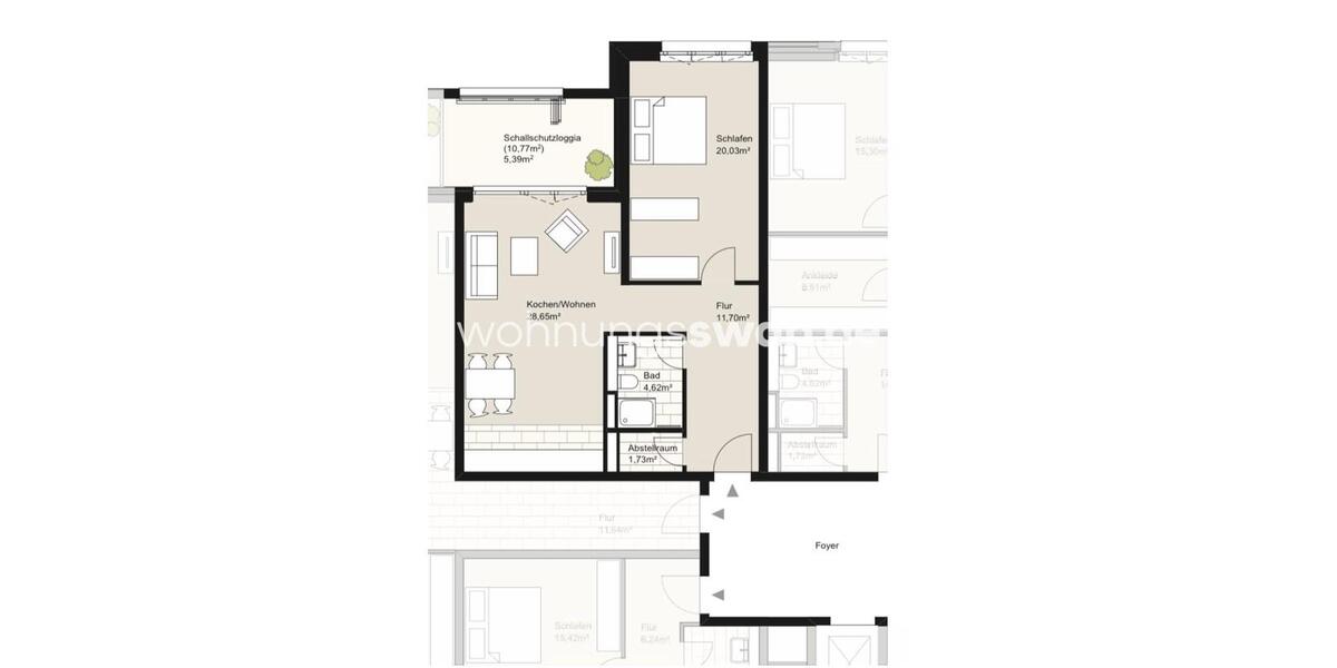 Etagenwohnung Hamburg Hamburg-Mitte - 2 Zimmer, 72 m&sup2;, 1.150&euro; | Angebot:24542947
